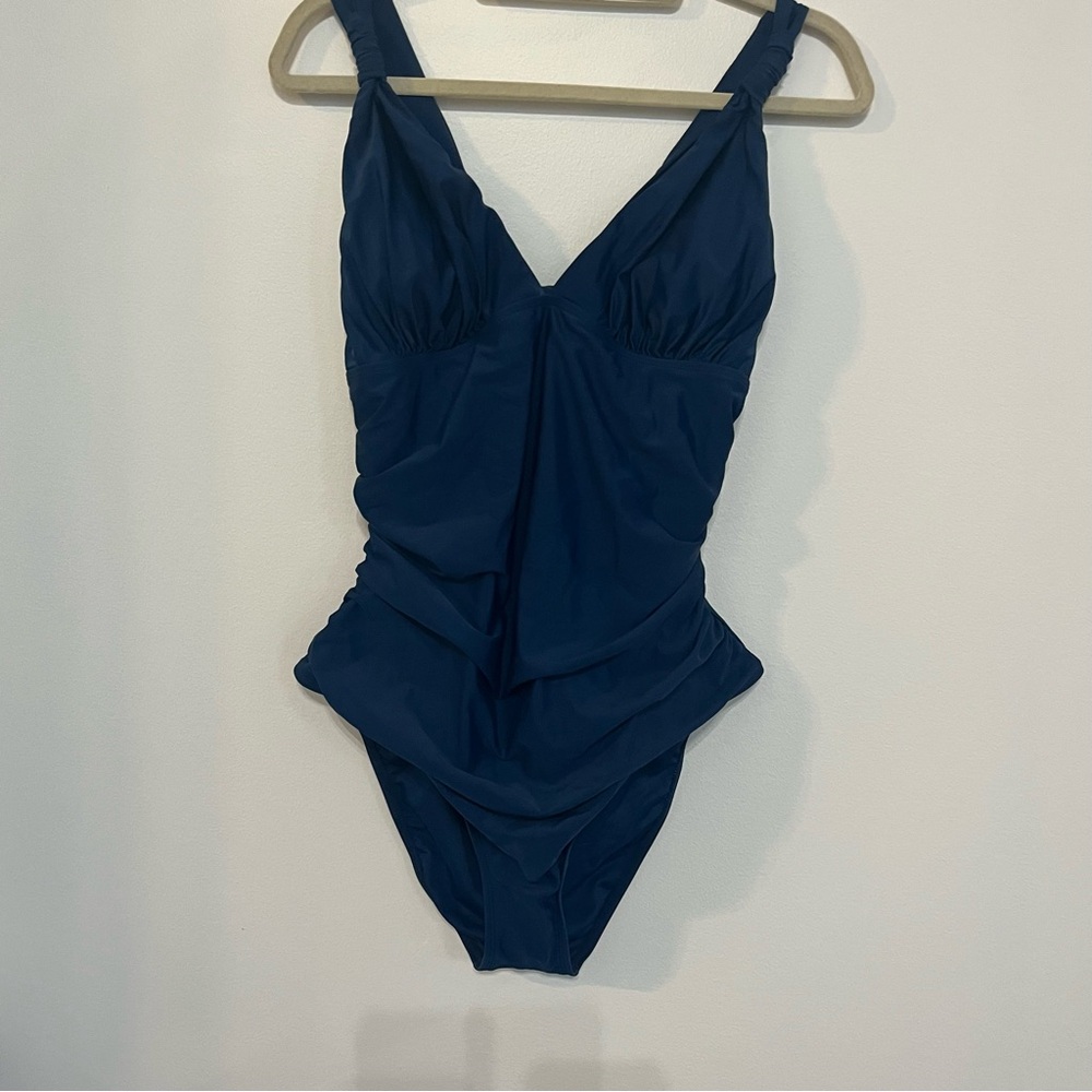 Cupshe Womens One Piece Swimsuit Blue X-Large  V-neckline